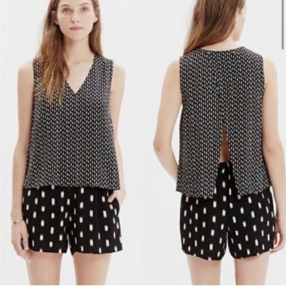 Madewell overlay romper in Ikat brush print
